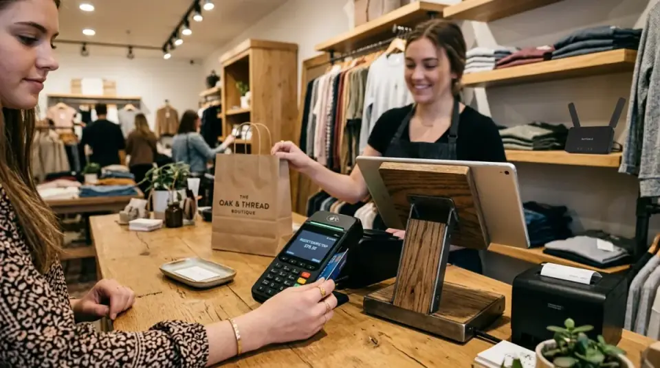 Point de vente et caisse connectée en boutique retail avec backup 4G/5G
